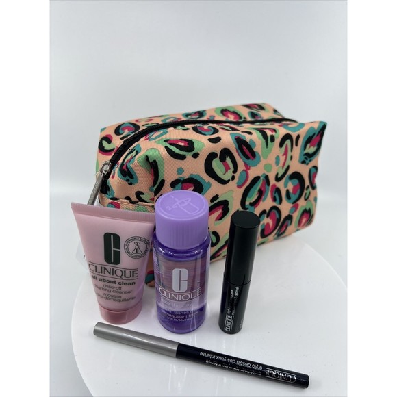 CLINIQUE 5pc Gift Set Mascara Eyeliner Makeup Remover & Mouse Cleanser Gift Bag - Picture 5 of 5